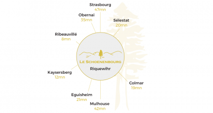 map, hôtel schoenenbourg au centre ville de riquewihr, hôtel sur la route des vins en alsace